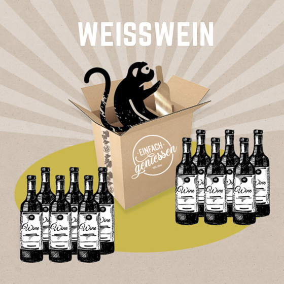 Affe im Karton: 12 Weißweine mit mind. 20% Rabatt Affe im Karton: 12 Weißweine mit mind. 20% Rabatt
