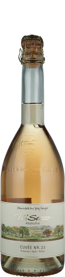 Prisecco alkoholfrei Cuvee Nr. 23 Rhababer, Apfel, Blüten   - Manufaktur Jörg Geiger GmbH