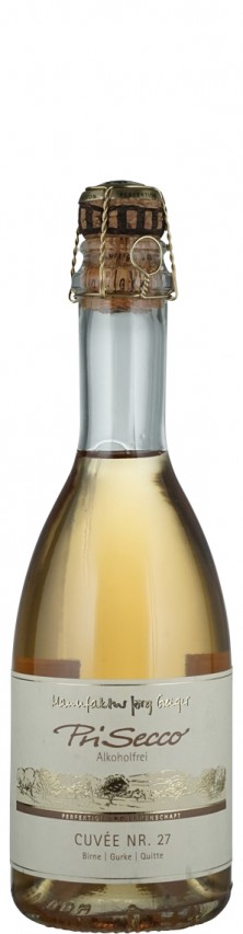 Prisecco alkoholfrei Cuvee Nr. 27 - halbe Flasche Birne, Gurke, Quitte - Manufaktur Jörg Geiger GmbH Prisecco alkoholfrei Cuvee Nr. 27 - halbe Flasche Birne, Gurke, Quitte - Manufaktur Jörg Geiger GmbH