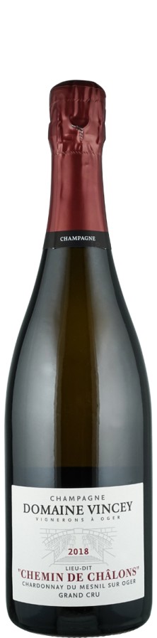 Champagne Millésime Grand Cru Blanc de Blancs brut nature Chemin de Chalons 2018  - Domaine Vincey