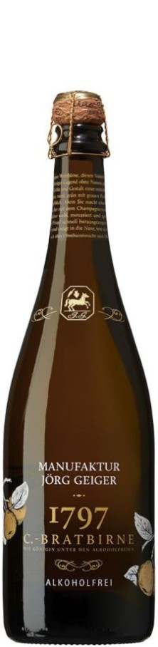 Birnenschaumwein alkoholfrei 1797 C. Bratbirne - Manufaktur Jörg Geiger Birnenschaumwein alkoholfrei 1797 C. Bratbirne - Manufaktur Jörg Geiger